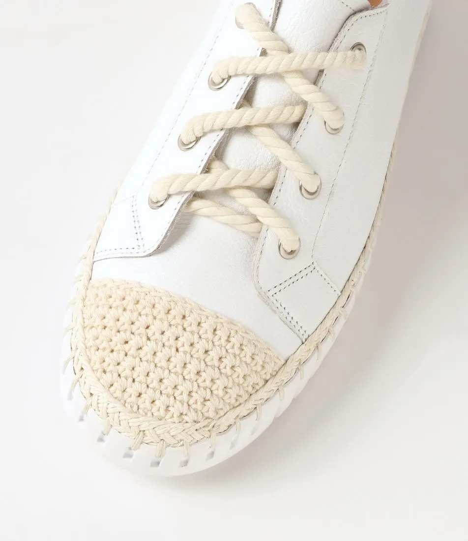 DJANGO & JULIETTE Harena White Leather Sneakers