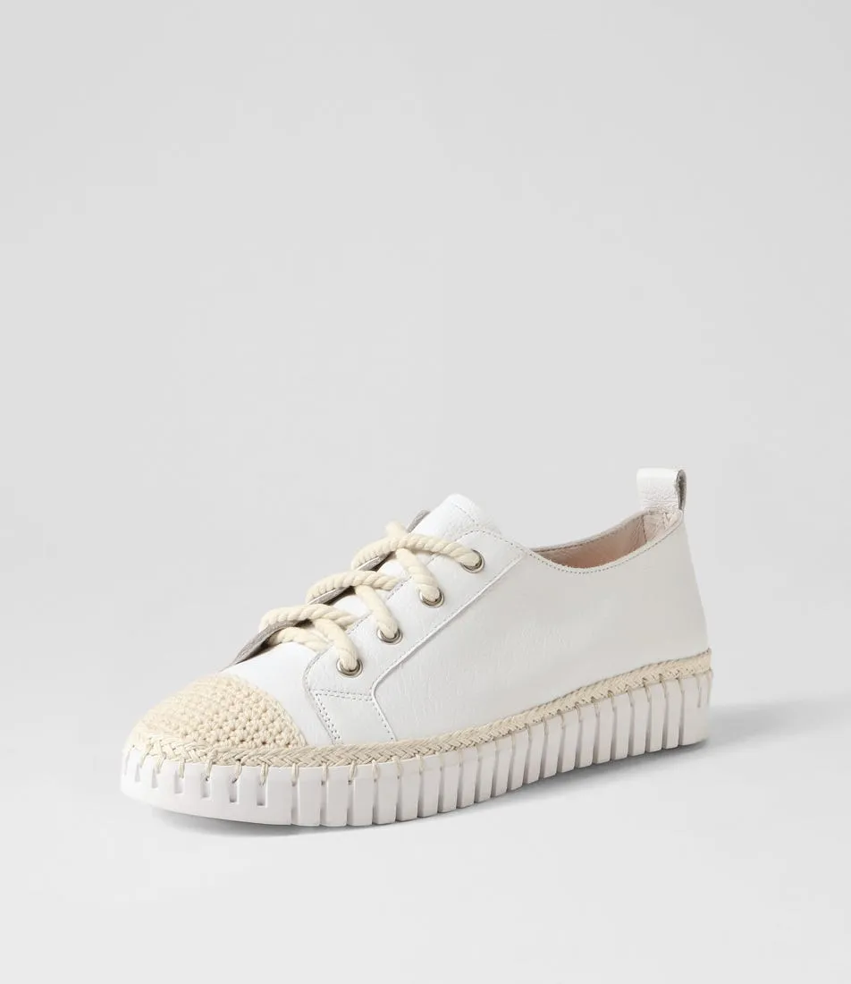 DJANGO & JULIETTE Harena White Leather Sneakers