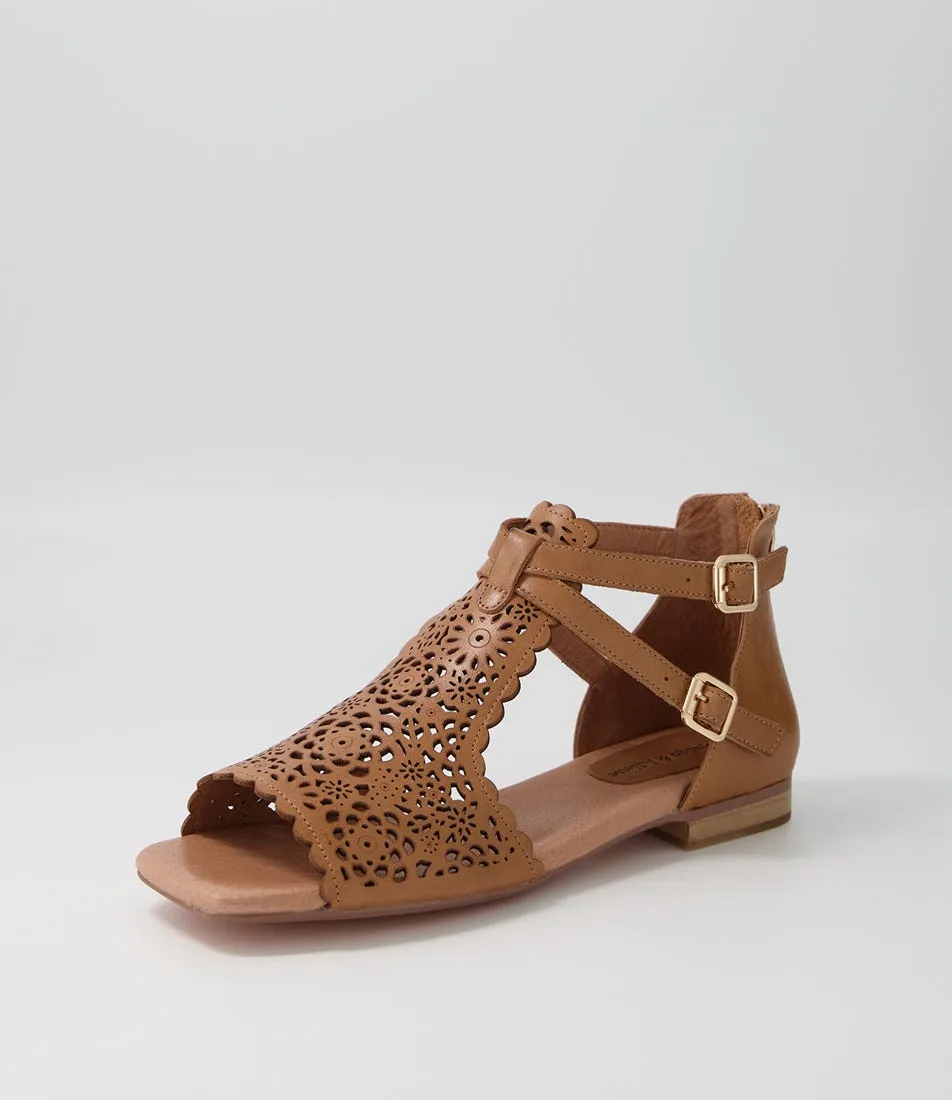 DJANGO & JULIETTE Paedan Tan Leather Sandals