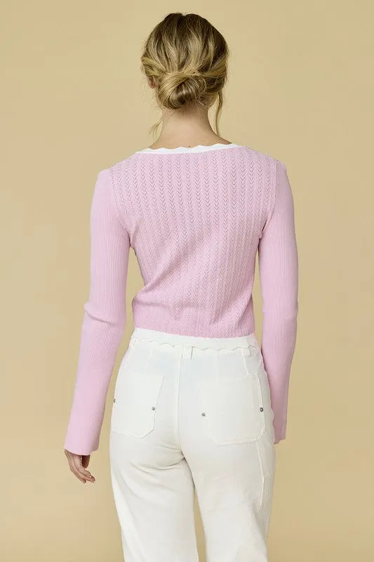 Dylan Flare Sleeve Knit Top