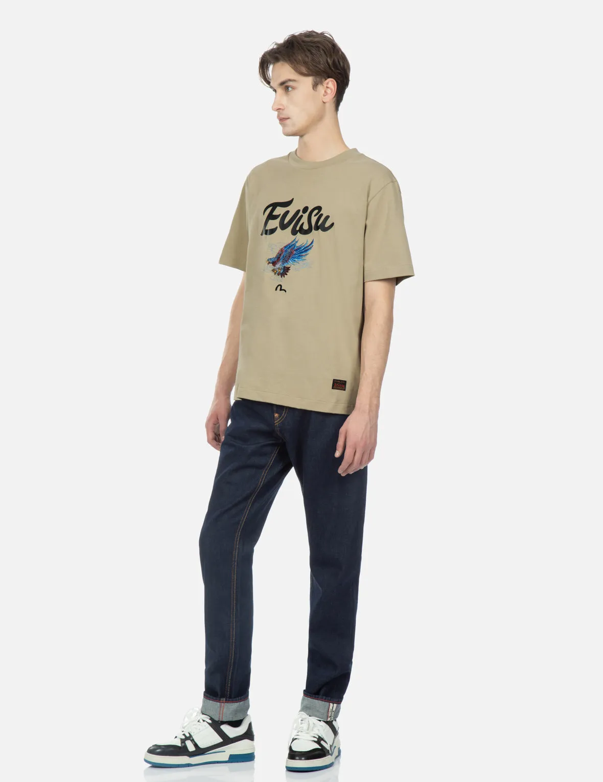 Eagle and Logo Print T-Shirt