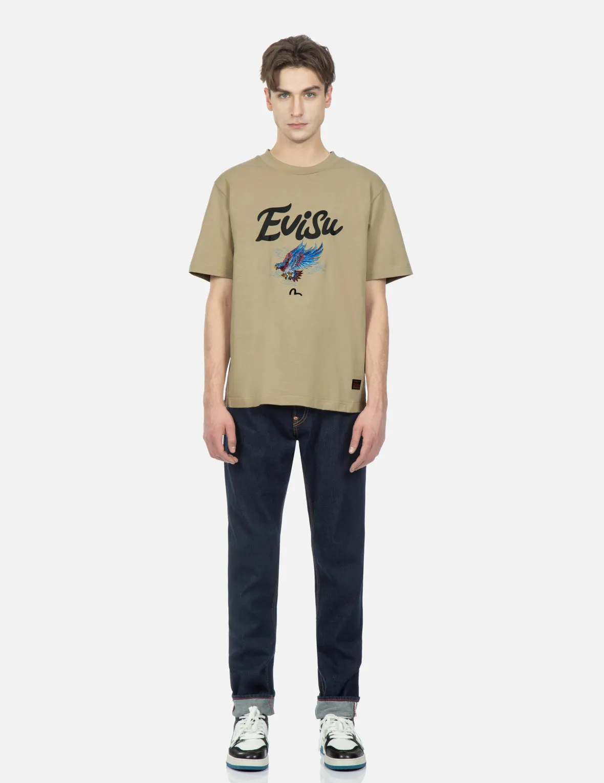 Eagle and Logo Print T-Shirt