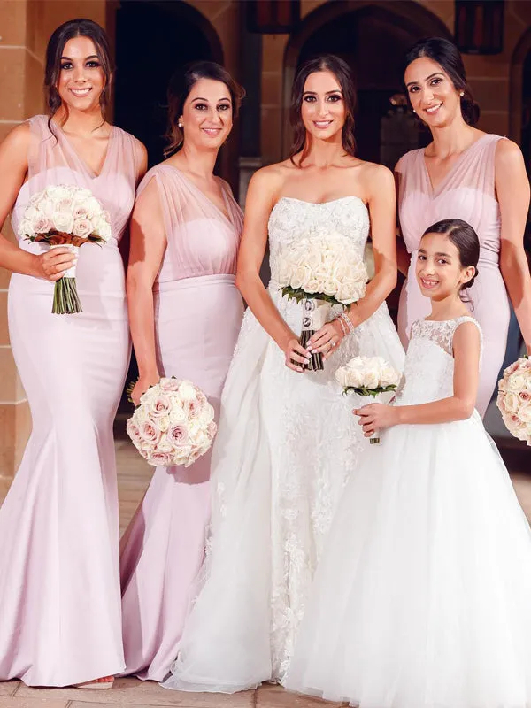 Pink Mermaid Bridesmaid Dress - Sweetheart Tulle Gown