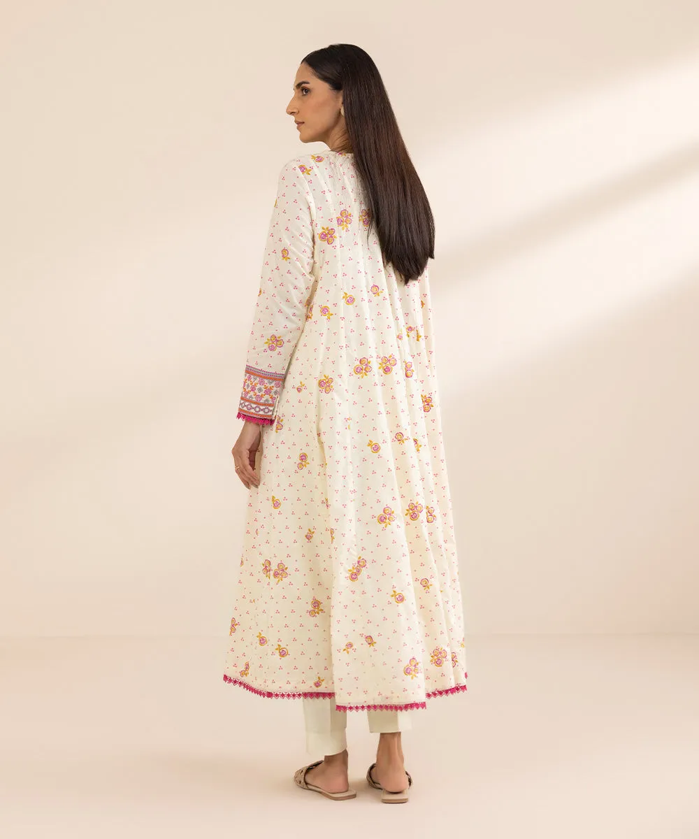 Flared Embroidered Lawn Shirt