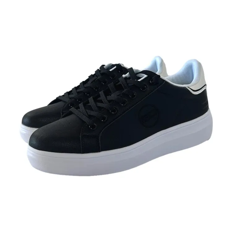 Enrico Coveri Men's Lace-Up Girona Sneakers in Black White