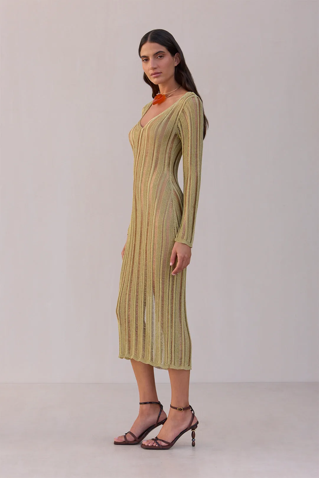 ESPEN KNIT DRESS - GOLD