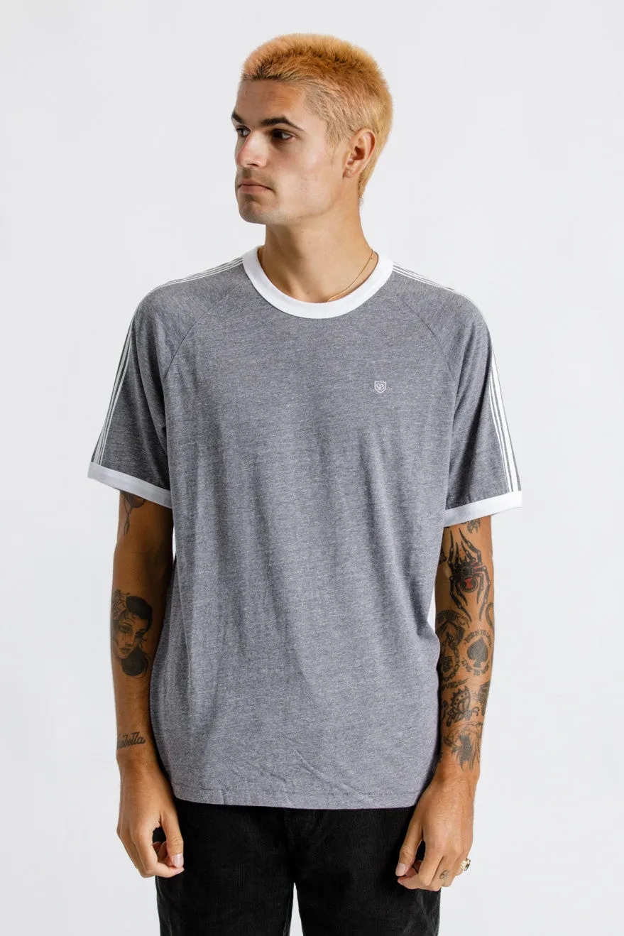 Este II S/S Knit - Heather Grey/White