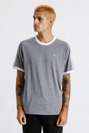 Este II S/S Knit - Heather Grey/White