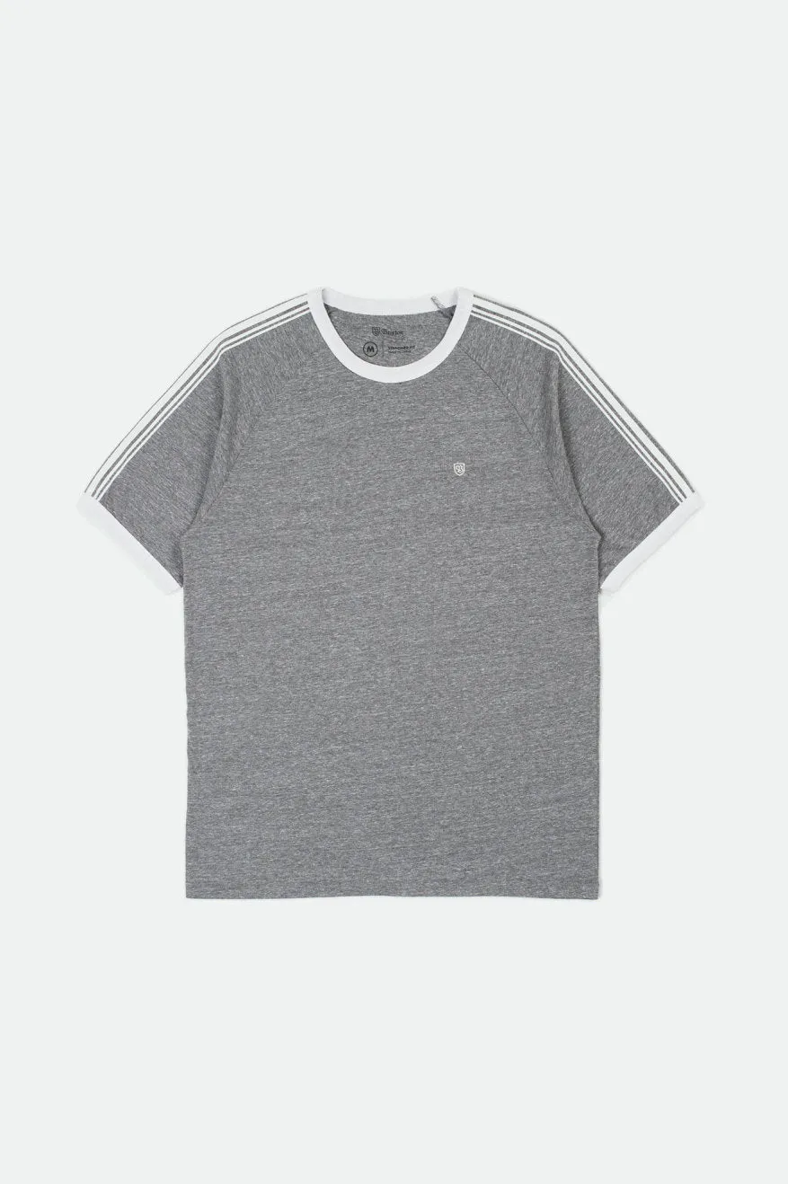 Este II S/S Knit - Heather Grey/White