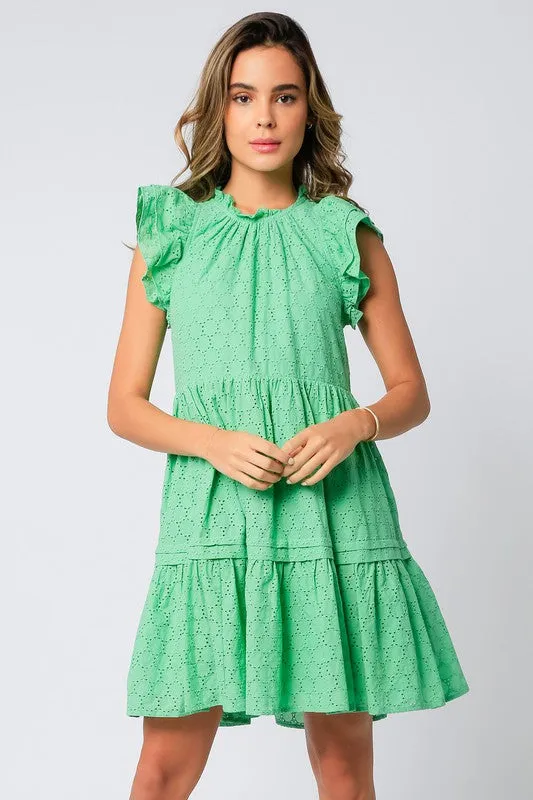 Eyelet Ruffle Dress