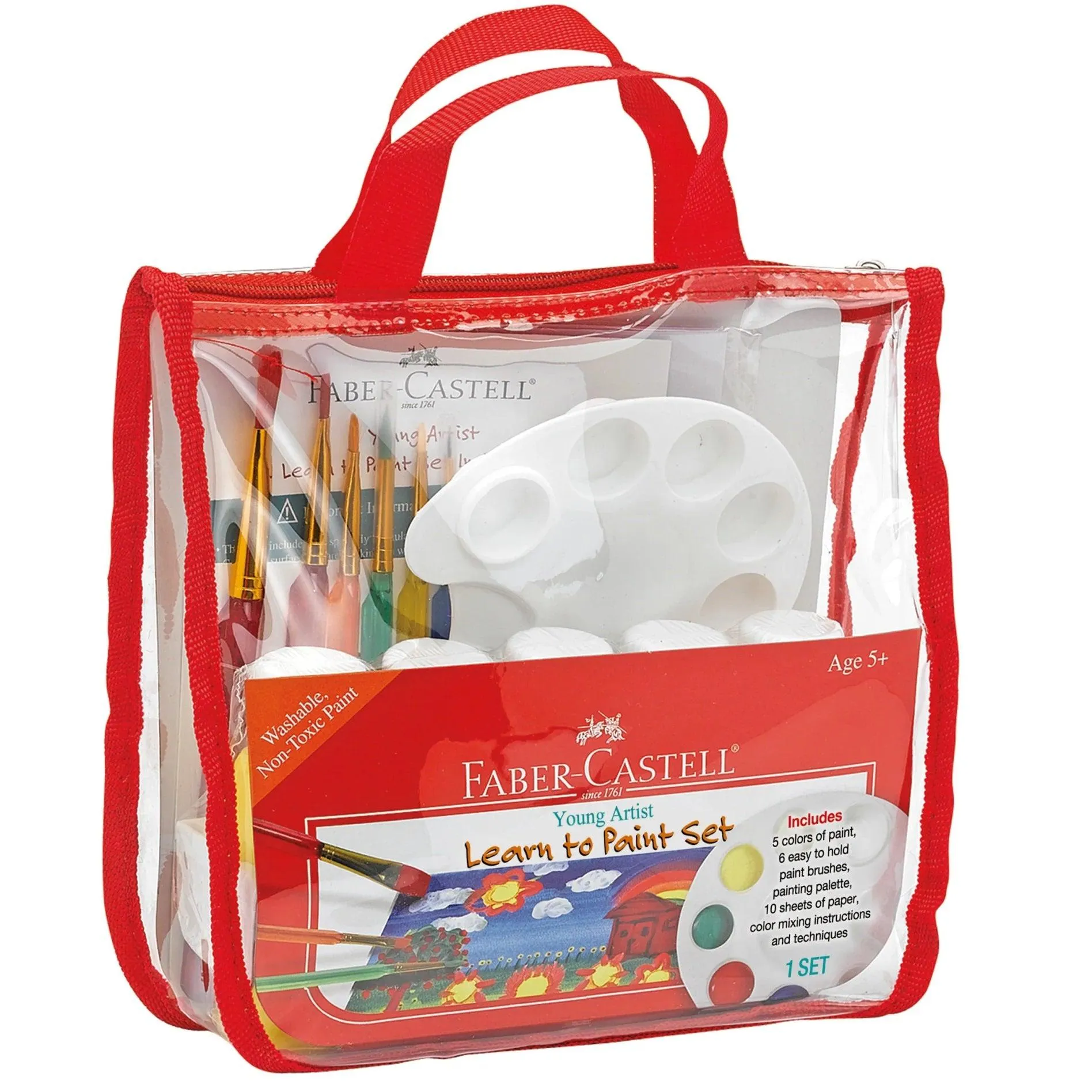 Faber-Castell Young Artists Learn to Paint Set Paper, Washable Paint & Instructions