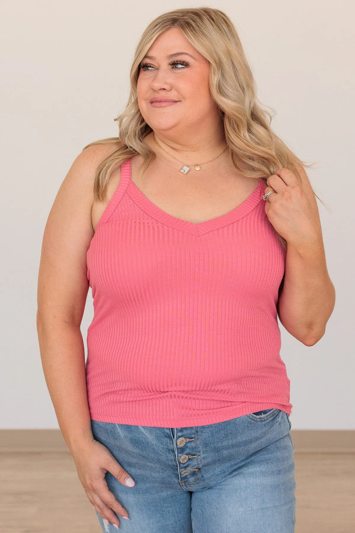 Knit Tank in Bubblegum Pink