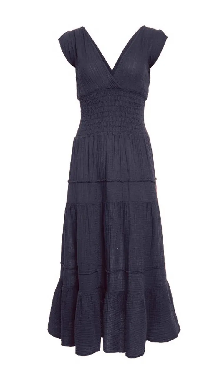 Smocked Dress in Navy named Felicite