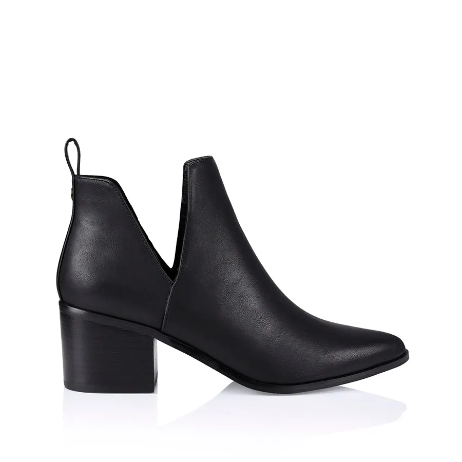 Fierce Cut Out Ankle Boots - Black Softee