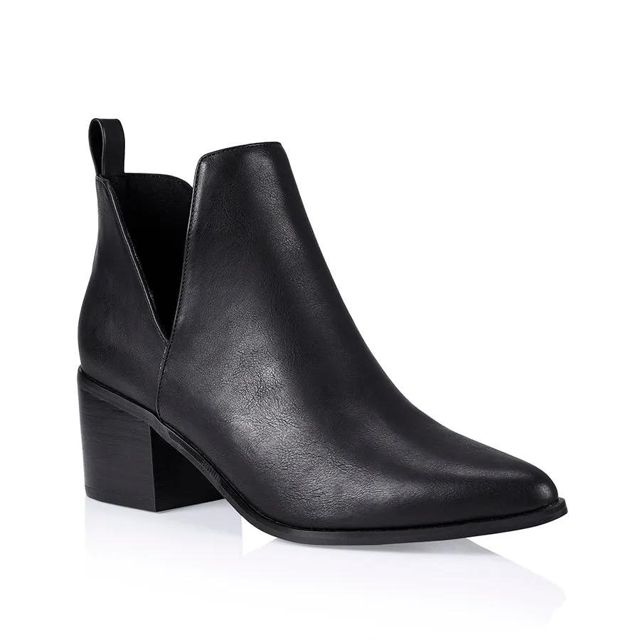 Fierce Cut Out Ankle Boots - Black Softee