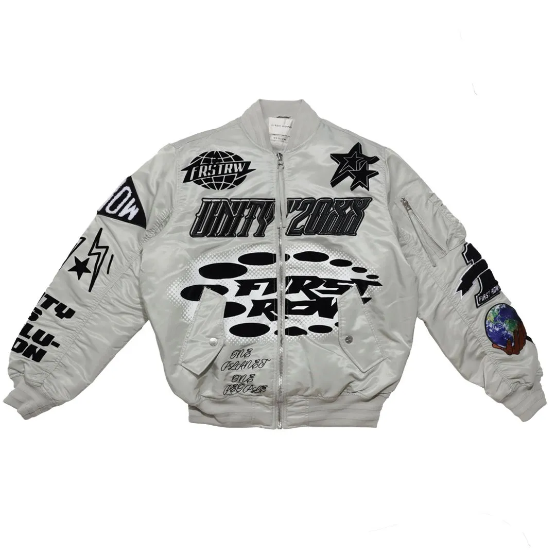 First Row Unity  Multi Patches Light Grey Jacket 