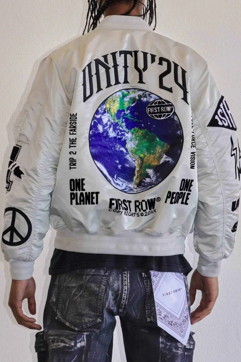 First Row Unity  Multi Patches Light Grey Jacket 