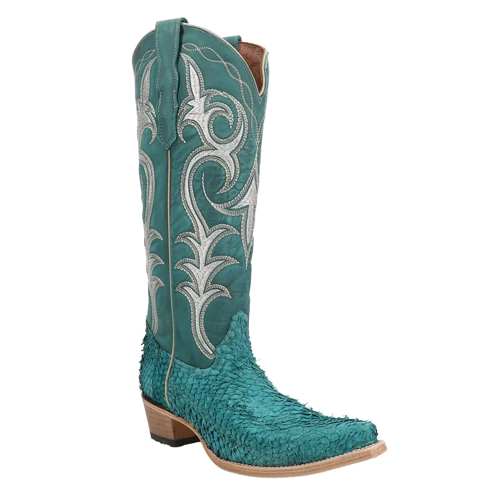 Fish Embroidered Snip Toe Cowboy Boots