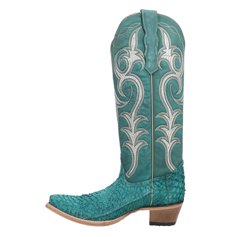 Fish Embroidered Snip Toe Cowboy Boots