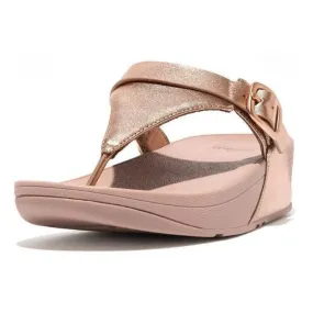 FITFLOP Lulu Adjustable Leather Toe-Post Sandals - Rose Gold