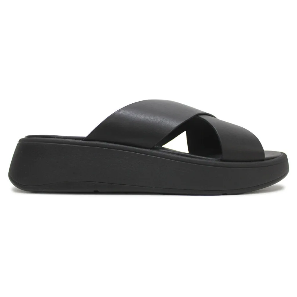 FitFlop Womens Sandals F Mode Leather Flatform Cross Slip-On Slides Leather - UK 7