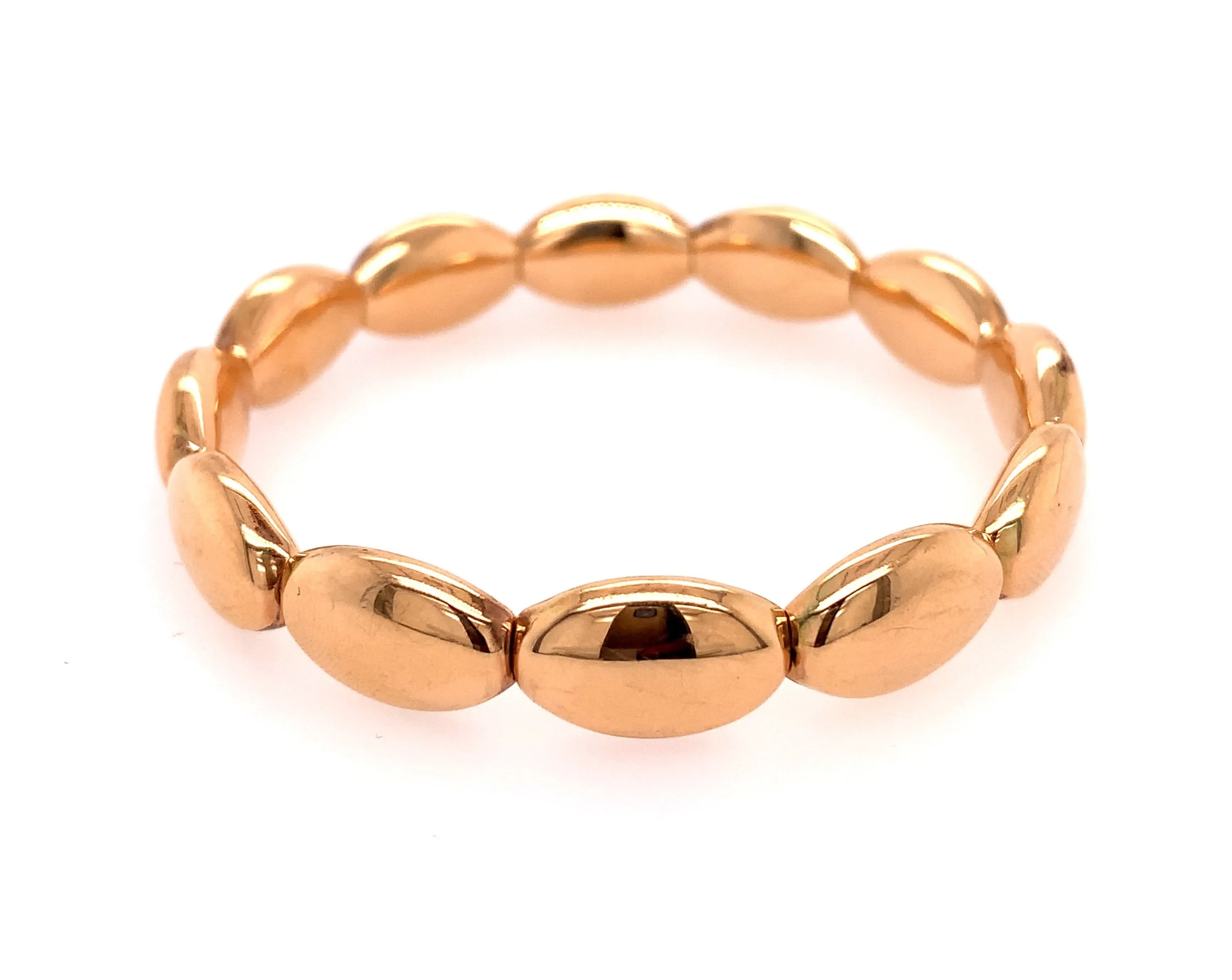 Flat Oval Stretchy 18k Gold Bracelet