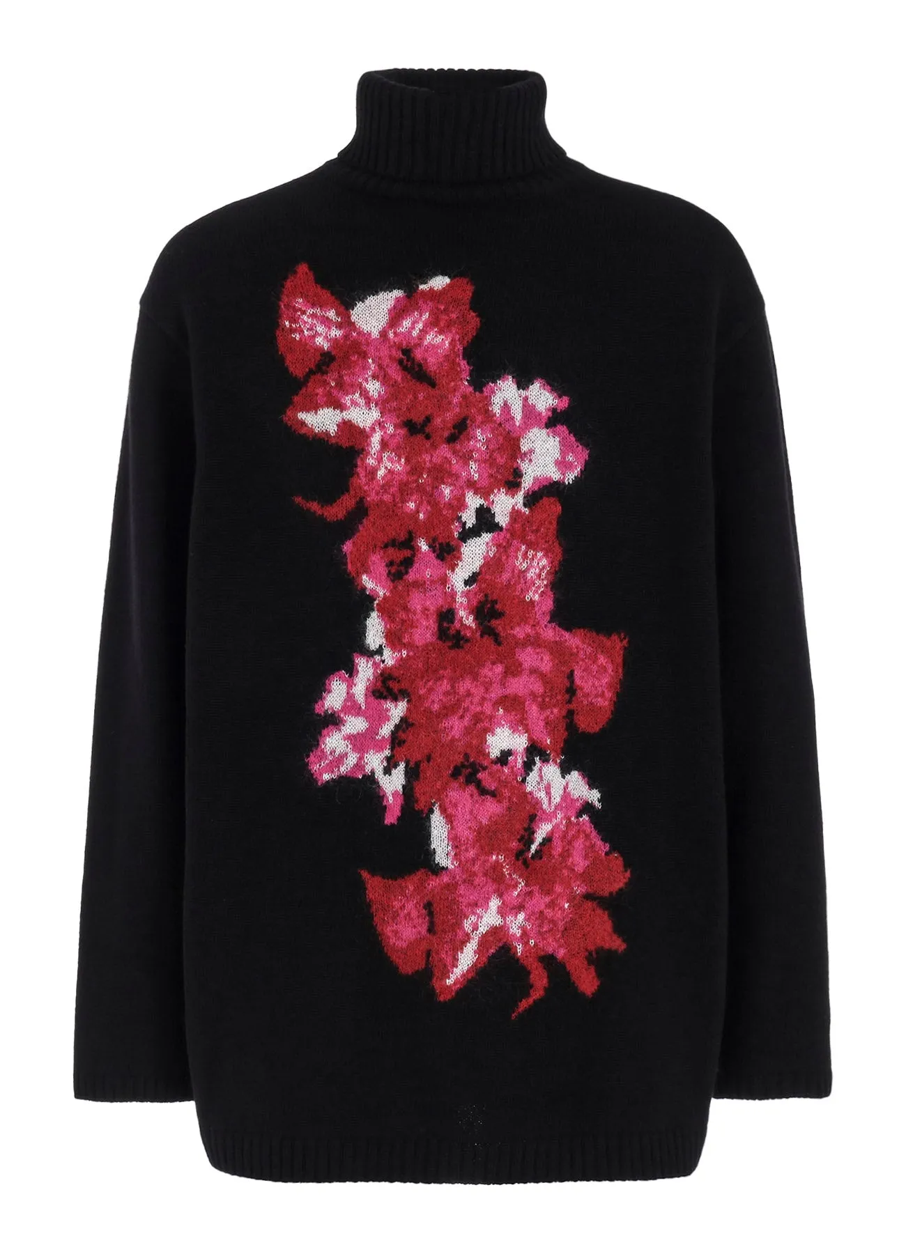 FLOWER DESIGNED TURTLE NECK KNIT