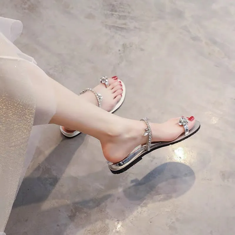 French evening style gentle shoes and sandals for women 2023 summer new style Internet celebrity temperament flat sandals for wo