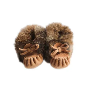 Fur Trim Moccasins | Mocha