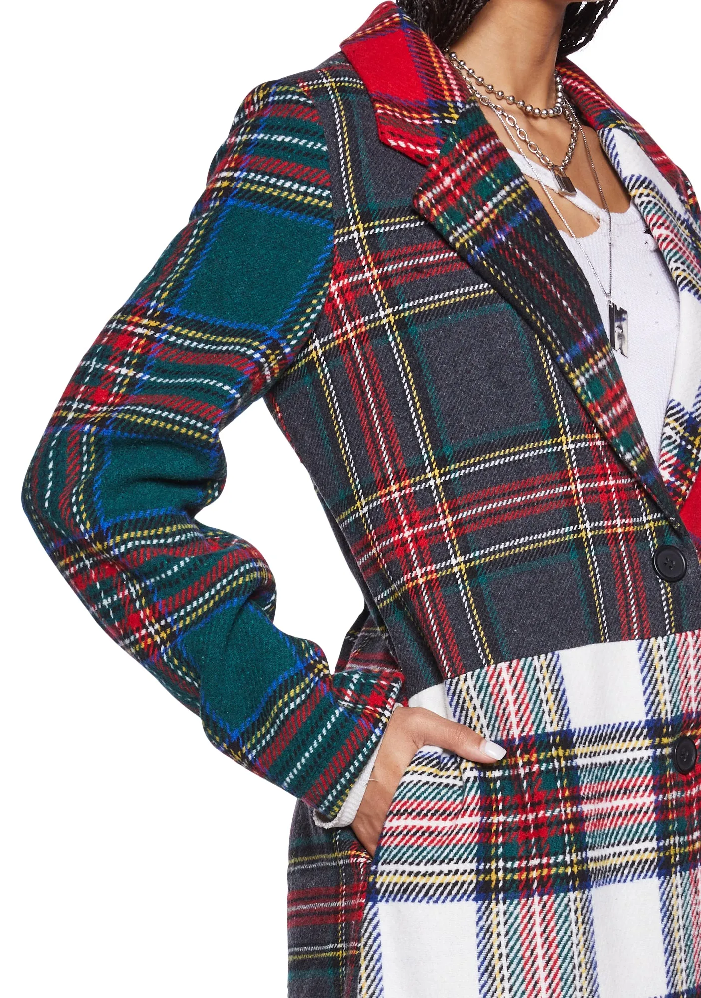 Fury Plaid Coat - Red