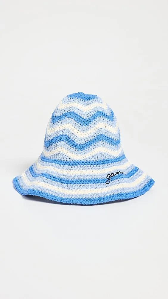 GANNI   Cotton Crochet Bucket Hat 