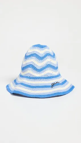 GANNI   Cotton Crochet Bucket Hat 