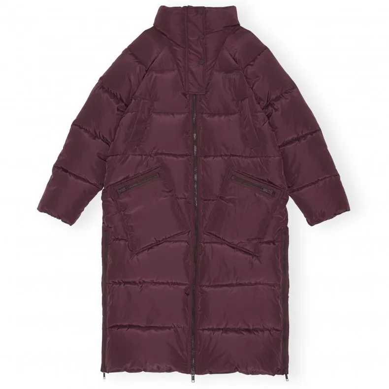 Oversized GANNI Tech Puffer Coat in Port Royale