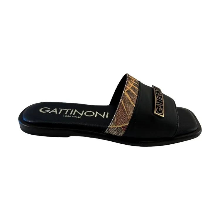 Gattinoni Hanna Woman PEGHN6279 Sandali Flat Donna Planetarium Nero