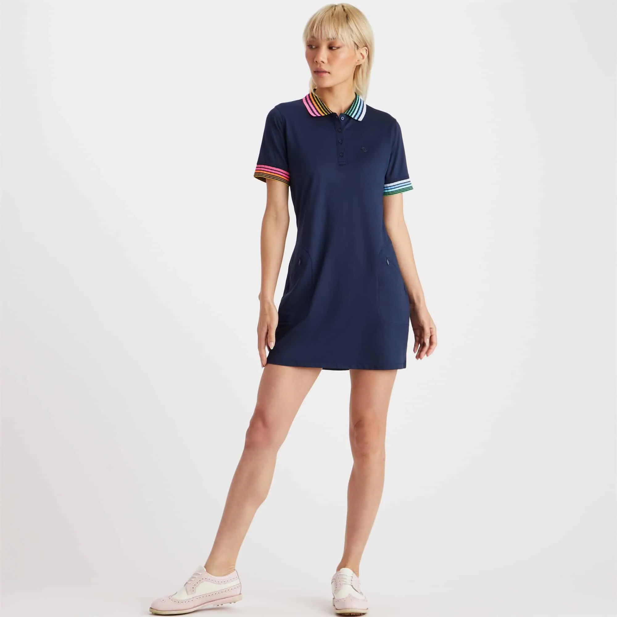 G/FORE Ladies Polo Dress with Contrast Collar - Twilight