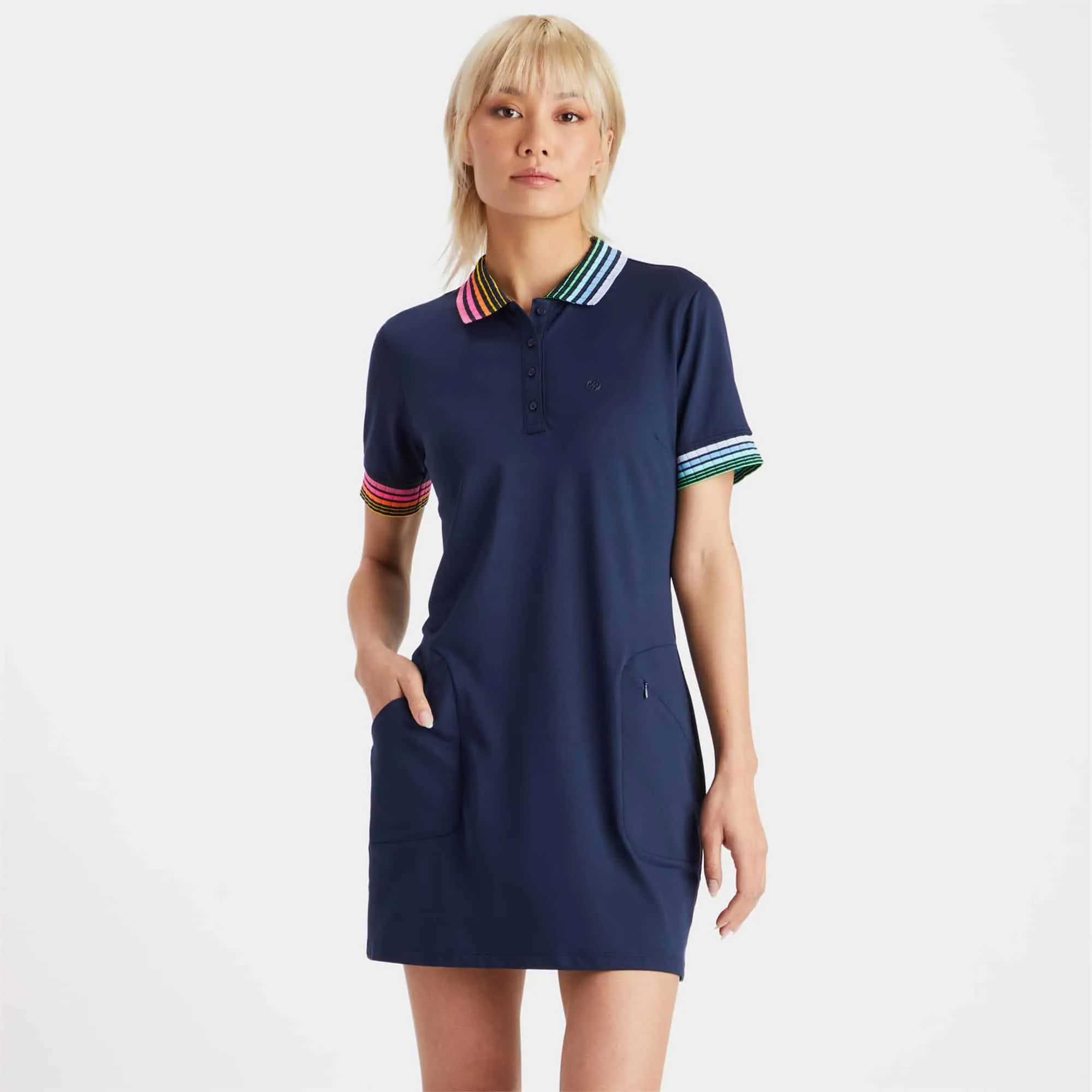 G/FORE Ladies Polo Dress with Contrast Collar - Twilight