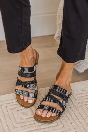 Ginger Sandals - Black and White