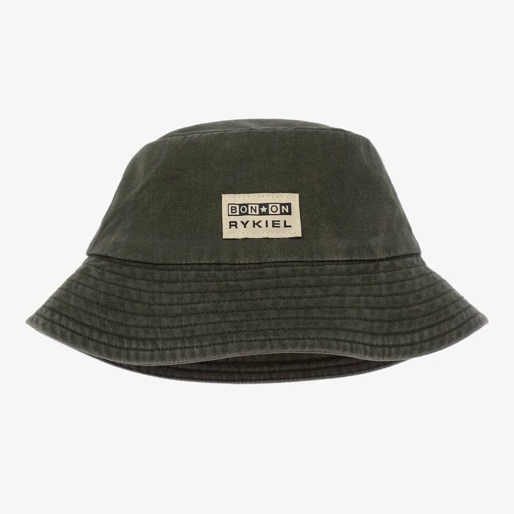 Girls Green Cotton Bucket Hat