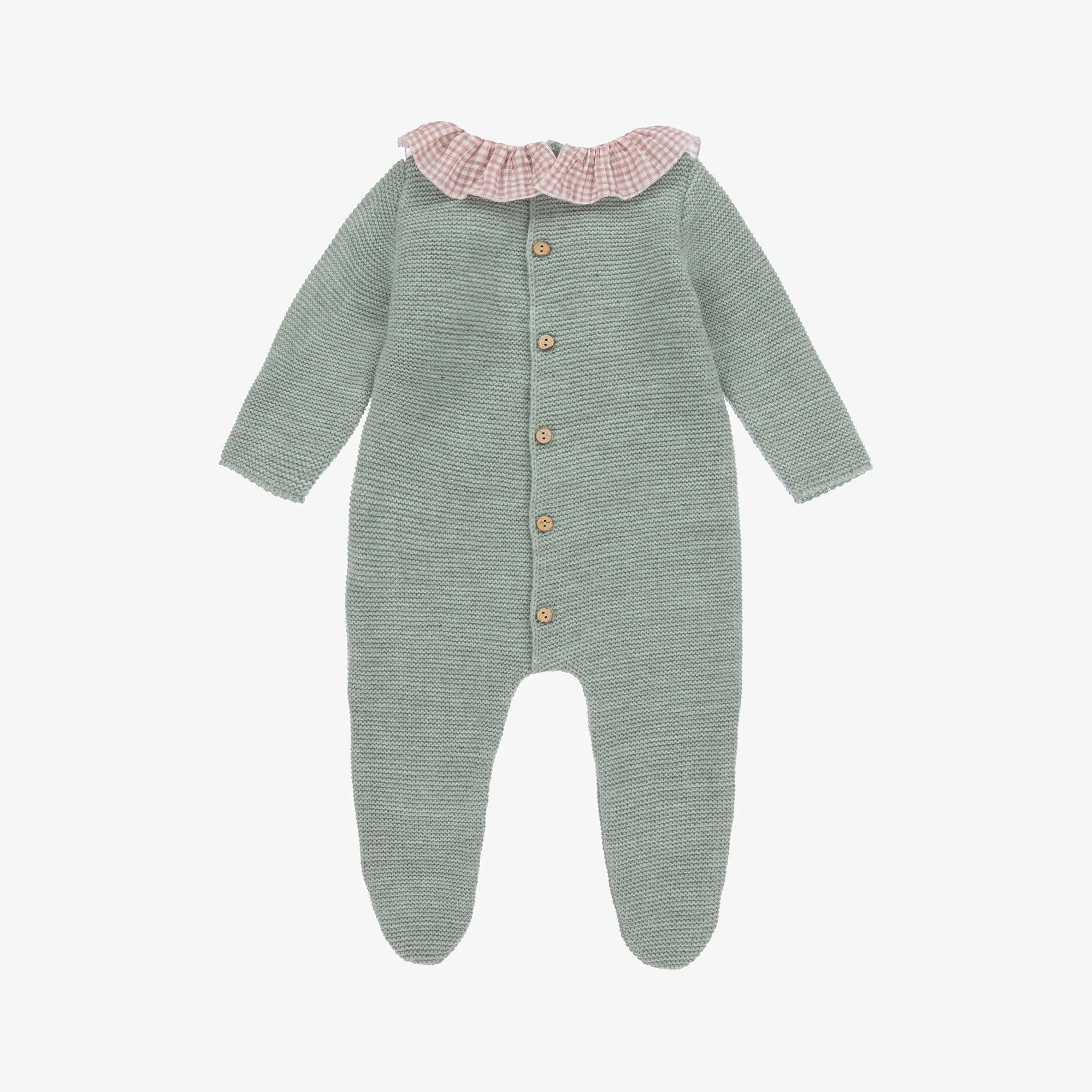 Girls Green Knit Babygrow