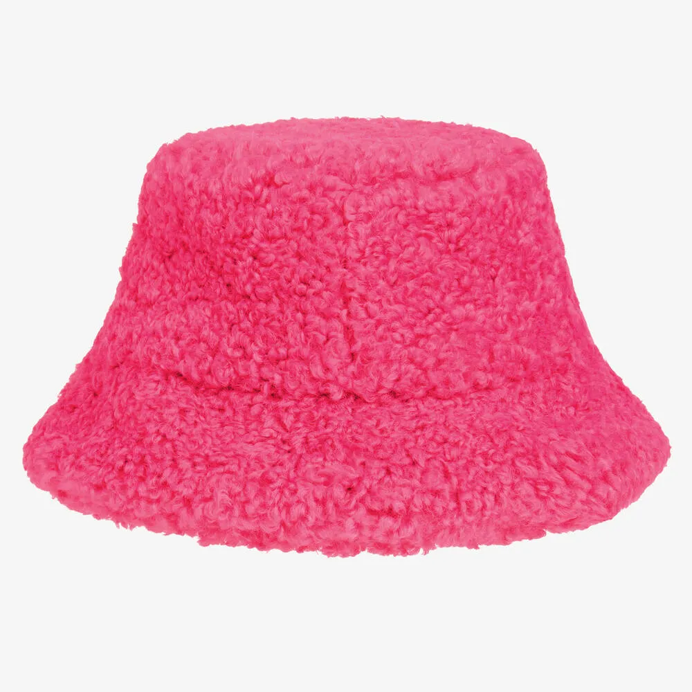 Girls Pink Borg Bucket Hat