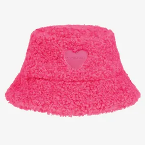 Girls Pink Borg Bucket Hat