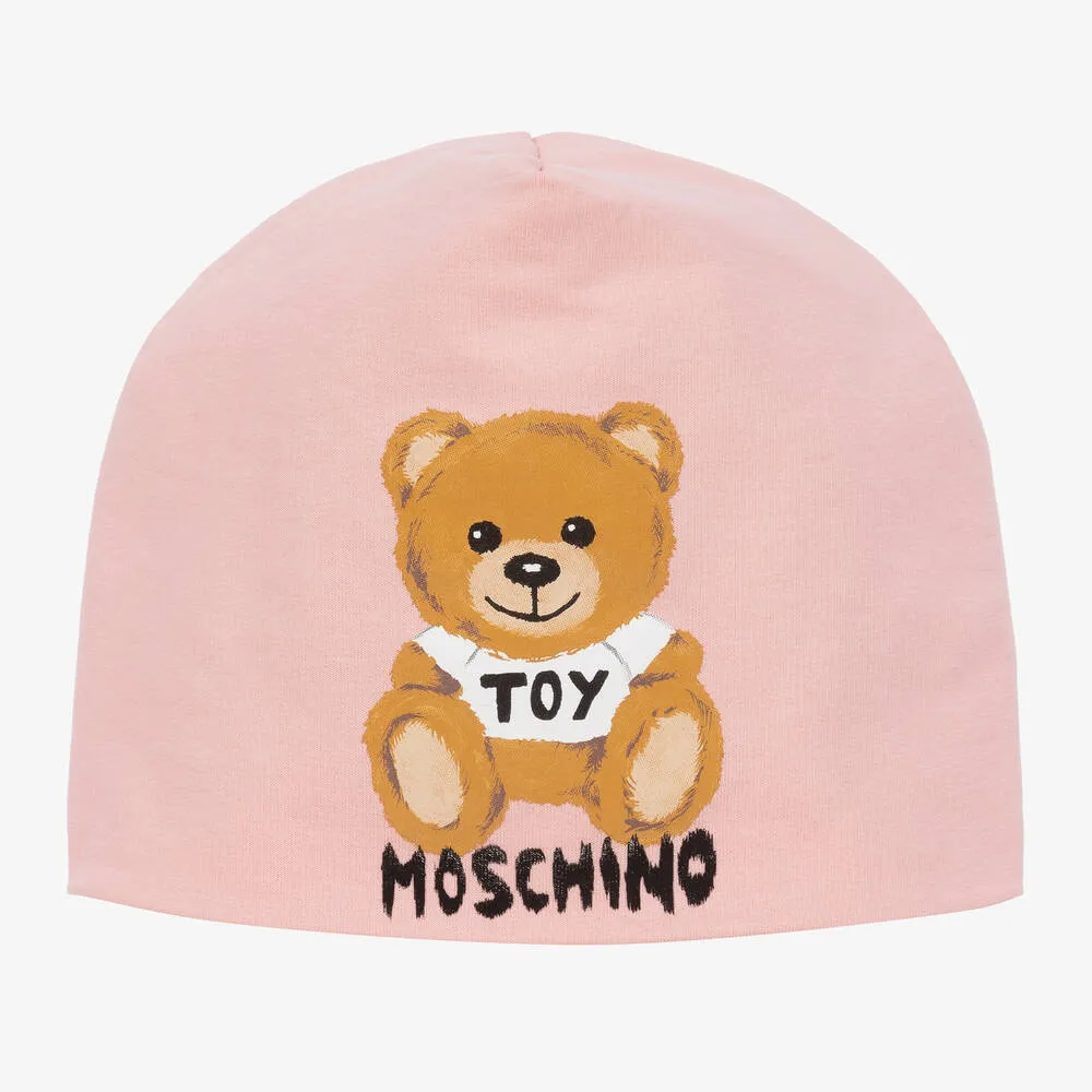 Girls Pink Cotton Logo Hat