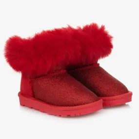 Red Glitter Boots