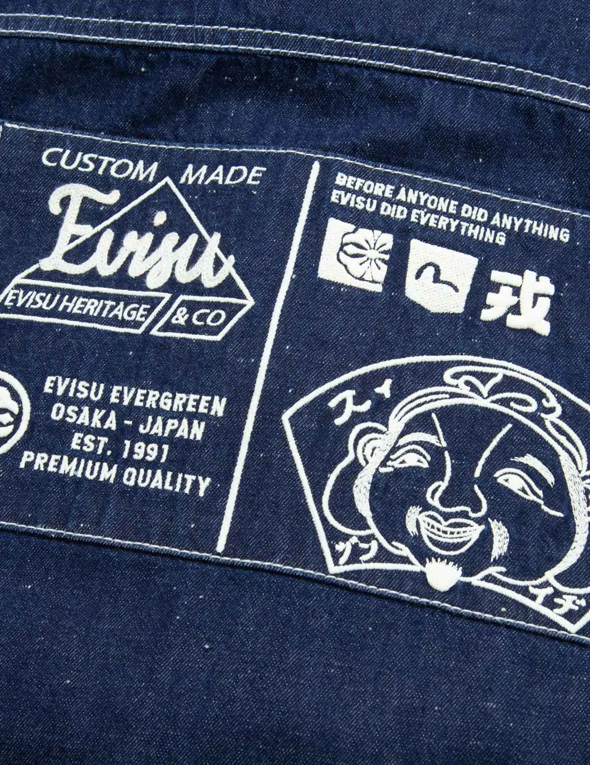 Godhead Label Embroidery Denim Chinese Jacket