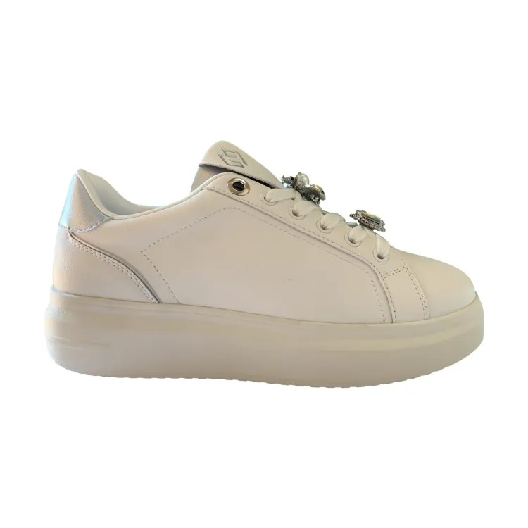 Silver White Women's Sneakers by Gold & Gold GB815