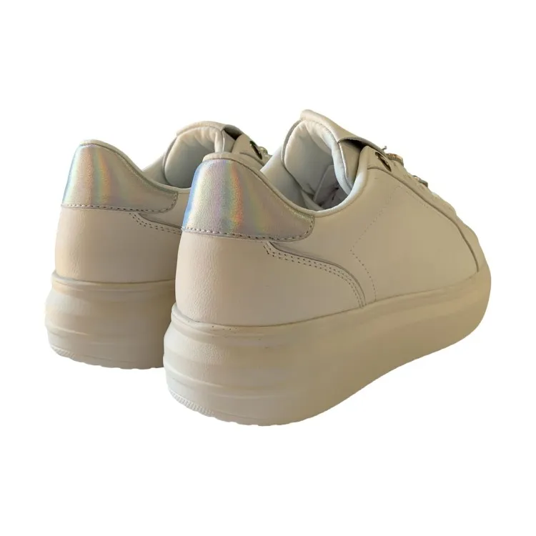 Silver White Women's Sneakers by Gold & Gold GB815