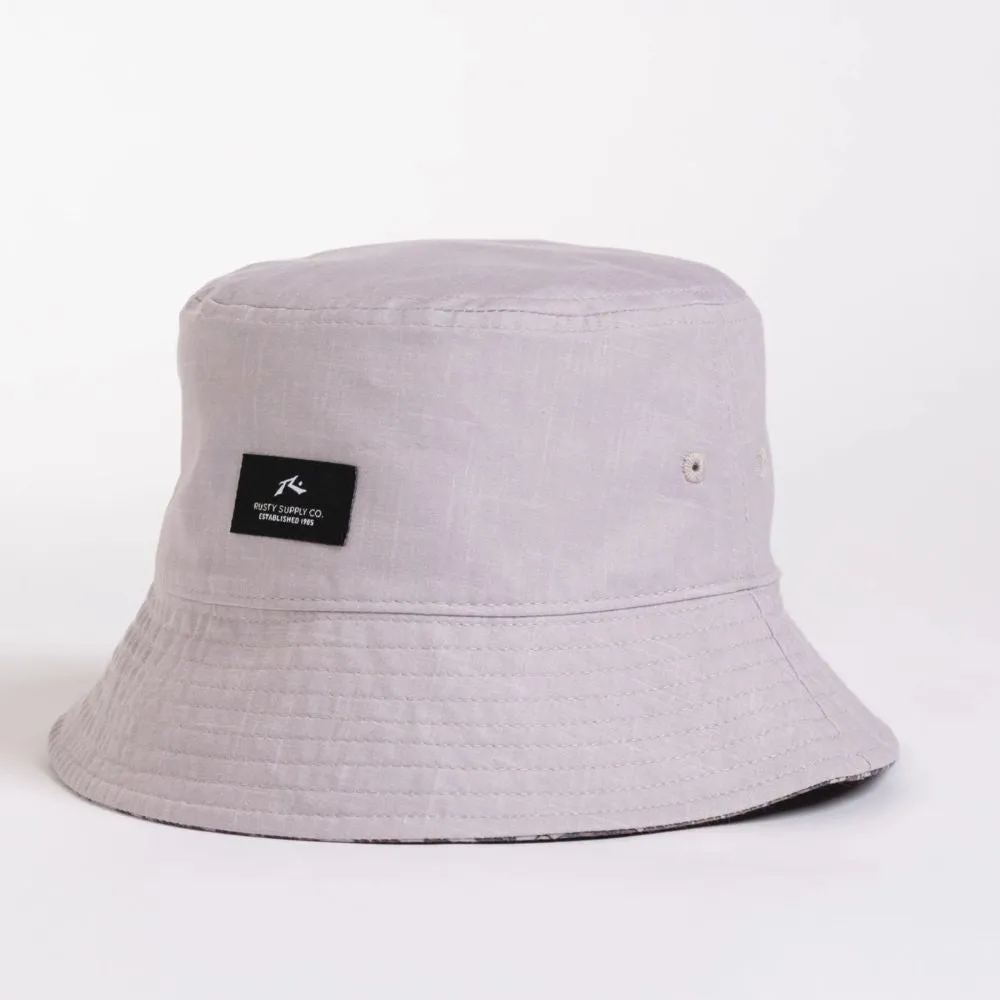 RUSTY DIRTBAG Reversible Bucket Hat Oatmeal Color