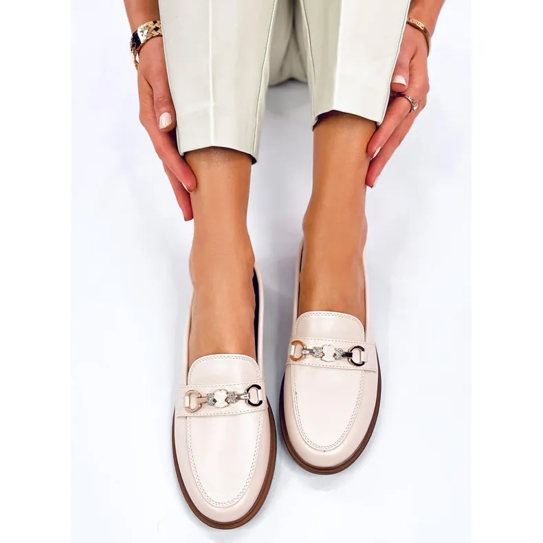 Gracess Beige teddy bear moccasins