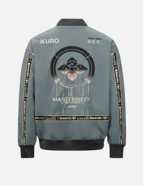 Gradient Kamon Embroidery Bomber Jacket