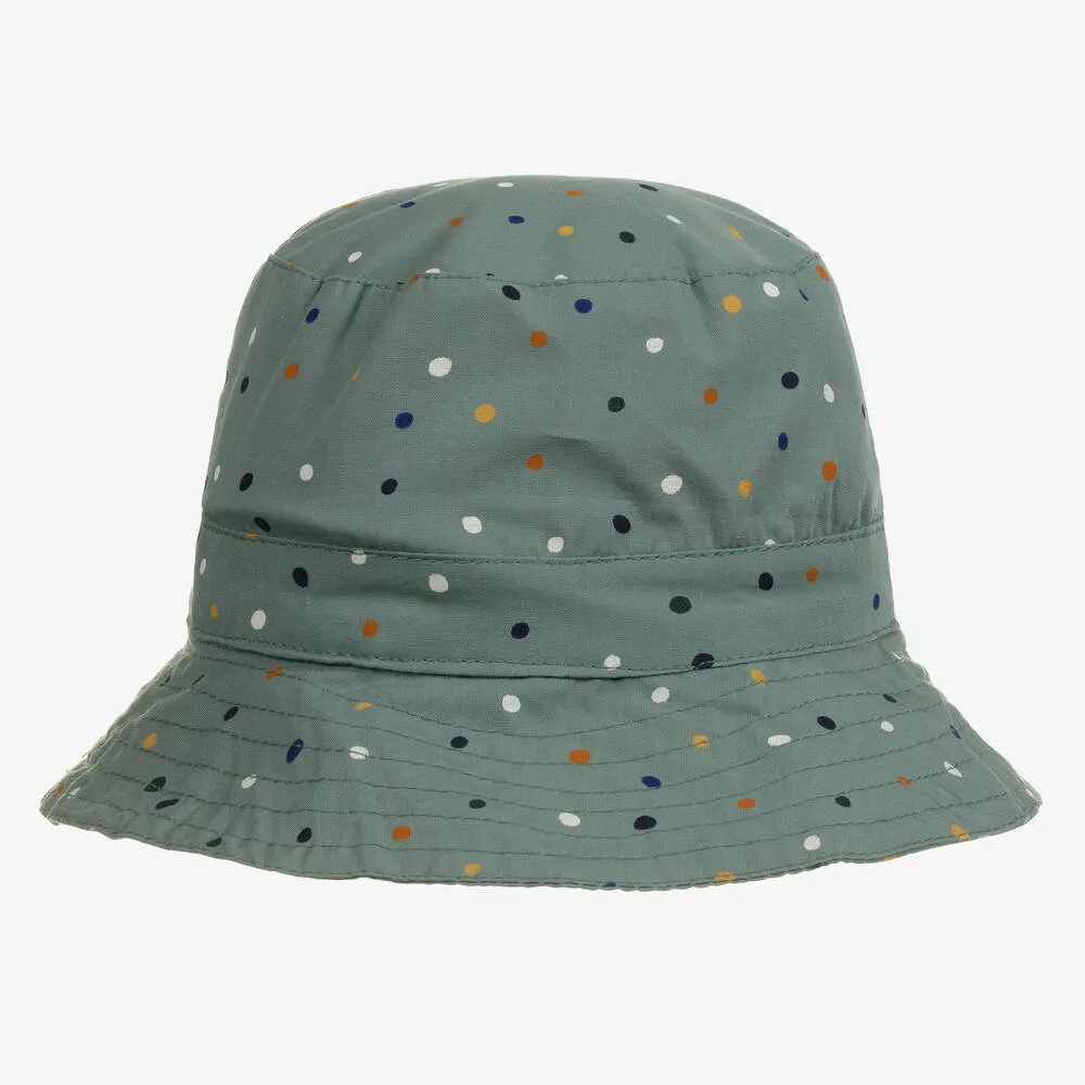 Green Cotton Dot Print Hat